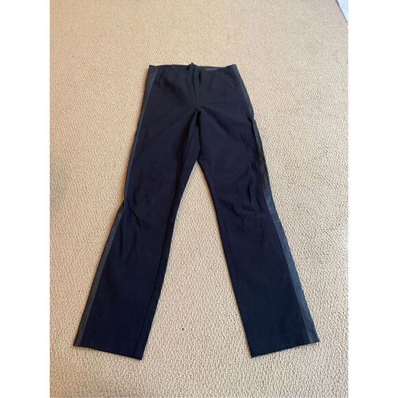 Rag & Bone Simone Black Pants Leather Side Stripe - Picture 4 of 9